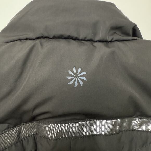 Athleta Puffer Vest So Down Asymmertrical Black Medium Down Feathers Full-Zip - Picture 6 of 14